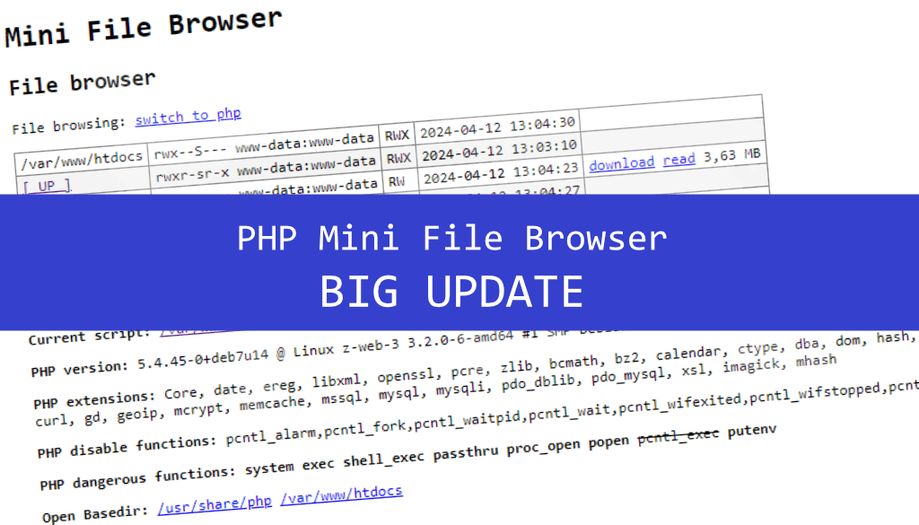 PHP Mini File Browser Update